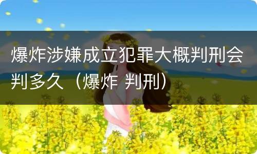 爆炸涉嫌成立犯罪大概判刑会判多久（爆炸 判刑）