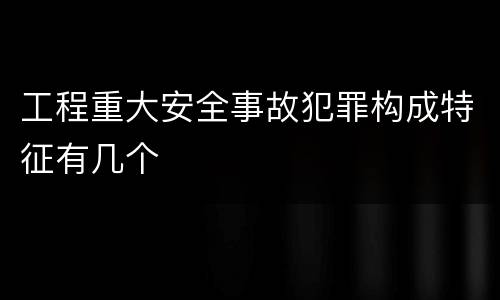 工程重大安全事故犯罪构成特征有几个