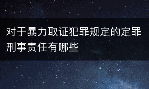 对于暴力取证犯罪规定的定罪刑事责任有哪些