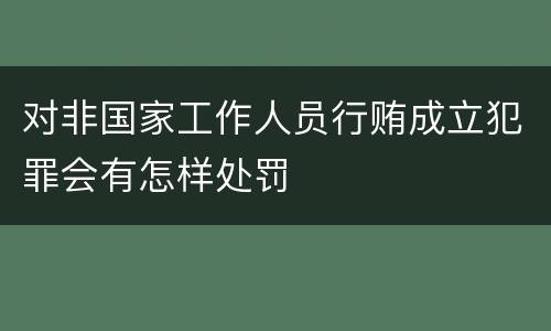 对非国家工作人员行贿成立犯罪会有怎样处罚