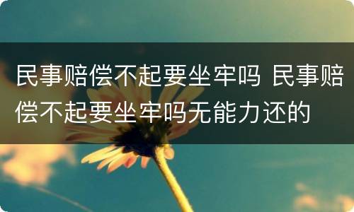 民事赔偿不起要坐牢吗 民事赔偿不起要坐牢吗无能力还的