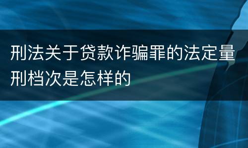 刑法关于贷款诈骗罪的法定量刑档次是怎样的