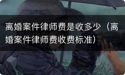 离婚案件律师费是收多少（离婚案件律师费收费标准）