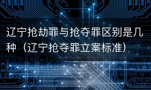 辽宁抢劫罪与抢夺罪区别是几种（辽宁抢夺罪立案标准）