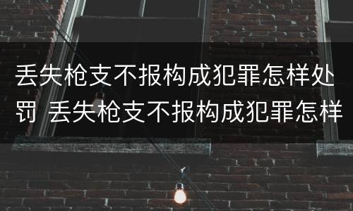 丢失枪支不报构成犯罪怎样处罚 丢失枪支不报构成犯罪怎样处罚呢