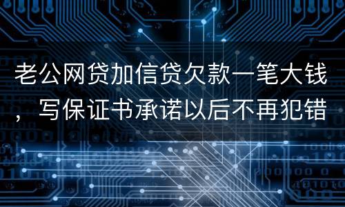 老公网贷加信贷欠款一笔大钱，写保证书承诺以后不再犯错，请问怎样写受法律保护
