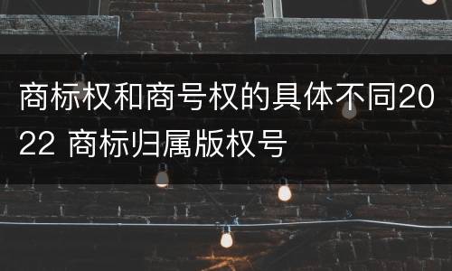 商标权和商号权的具体不同2022 商标归属版权号
