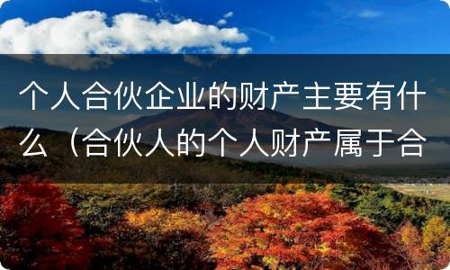 个人合伙企业的财产主要有什么（合伙人的个人财产属于合伙企业的财产吗）
