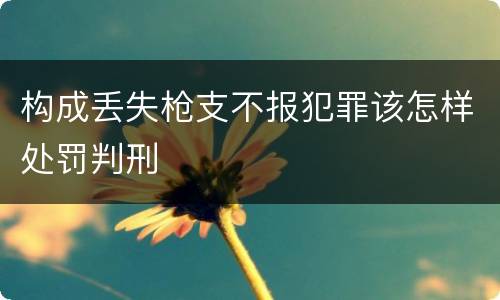 构成丢失枪支不报犯罪该怎样处罚判刑