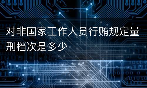 对非国家工作人员行贿规定量刑档次是多少