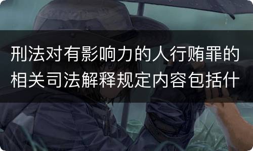 刑法对有影响力的人行贿罪的相关司法解释规定内容包括什么