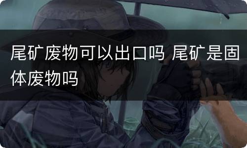尾矿废物可以出口吗 尾矿是固体废物吗