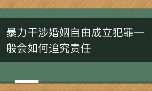 暴力干涉婚姻自由成立犯罪一般会如何追究责任