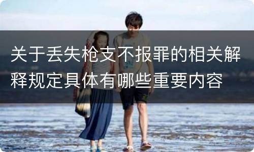 关于丢失枪支不报罪的相关解释规定具体有哪些重要内容