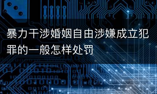 暴力干涉婚姻自由涉嫌成立犯罪的一般怎样处罚