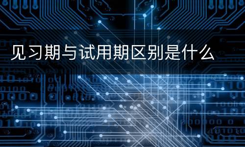 见习期与试用期区别是什么