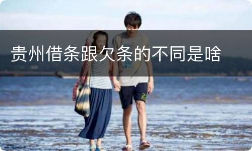 贵州借条跟欠条的不同是啥