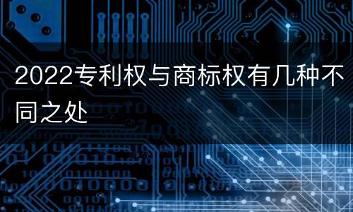 2022专利权与商标权有几种不同之处