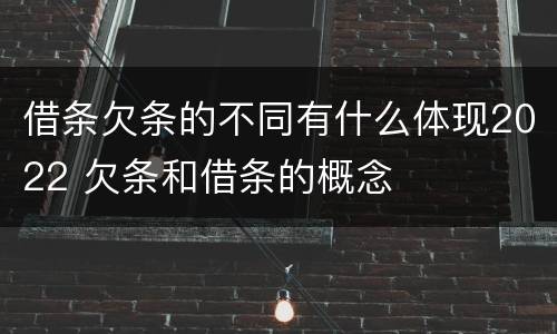 借条欠条的不同有什么体现2022 欠条和借条的概念