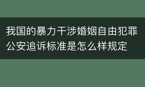 我国的暴力干涉婚姻自由犯罪公安追诉标准是怎么样规定