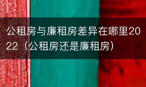 公租房与廉租房差异在哪里2022（公租房还是廉租房）