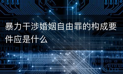 暴力干涉婚姻自由罪的构成要件应是什么