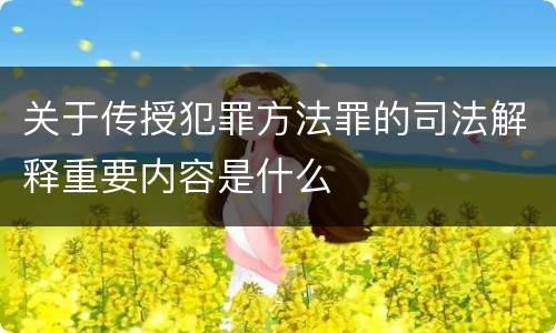 关于传授犯罪方法罪的司法解释重要内容是什么