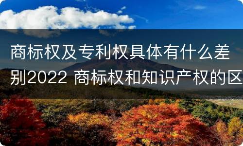 商标权及专利权具体有什么差别2022 商标权和知识产权的区别