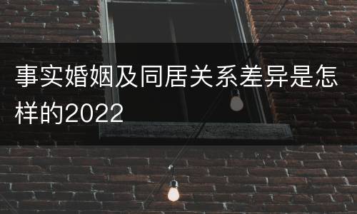 事实婚姻及同居关系差异是怎样的2022