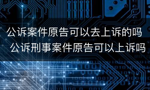 公诉案件原告可以去上诉的吗 公诉刑事案件原告可以上诉吗