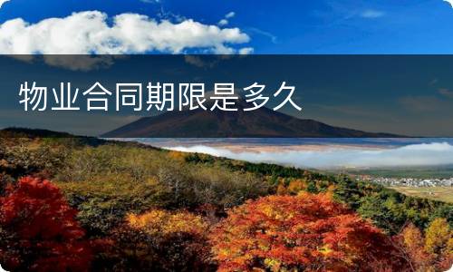 物业合同期限是多久