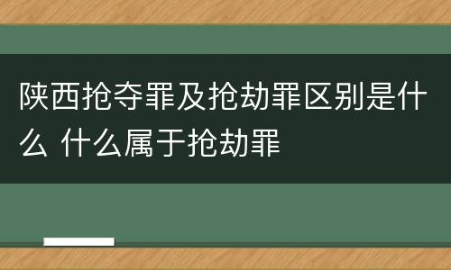 陕西抢夺罪及抢劫罪区别是什么 什么属于抢劫罪