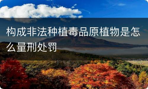 构成非法种植毒品原植物是怎么量刑处罚