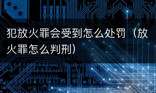 犯放火罪会受到怎么处罚（放火罪怎么判刑）