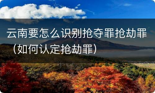 云南要怎么识别抢夺罪抢劫罪（如何认定抢劫罪）