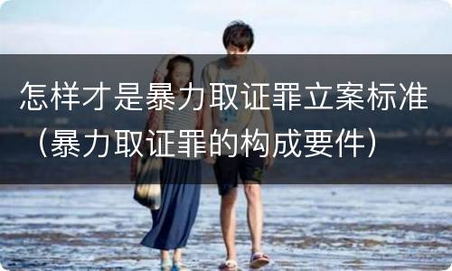 怎样才是暴力取证罪立案标准（暴力取证罪的构成要件）