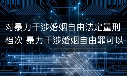 对暴力干涉婚姻自由法定量刑档次 暴力干涉婚姻自由罪可以刑事和解吗