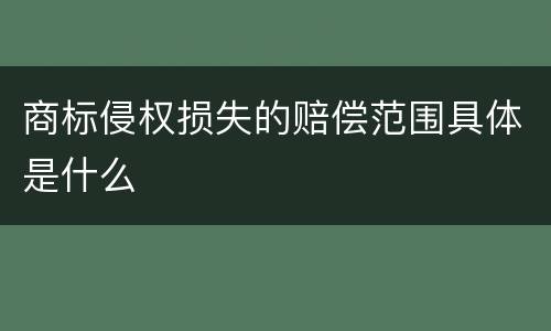 商标侵权损失的赔偿范围具体是什么