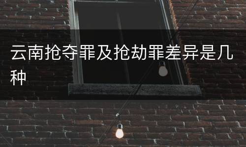 云南抢夺罪及抢劫罪差异是几种