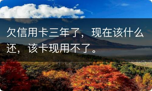 欠信用卡三年了，现在该什么还，该卡现用不了。