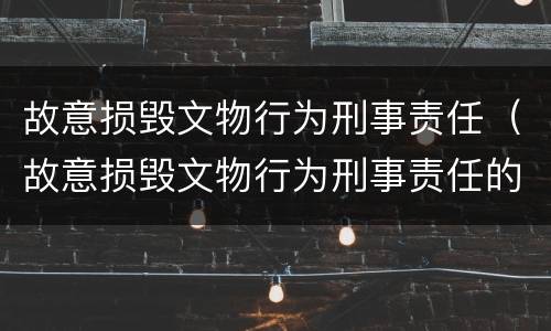故意损毁文物行为刑事责任（故意损毁文物行为刑事责任的认定）