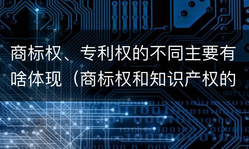 商标权、专利权的不同主要有啥体现（商标权和知识产权的区别）