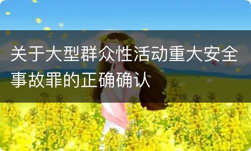 关于大型群众性活动重大安全事故罪的正确确认