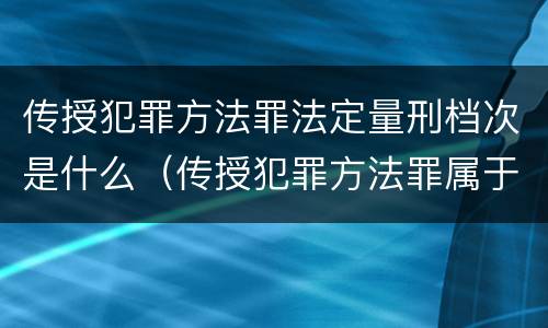 传授犯罪方法罪法定量刑档次是什么（传授犯罪方法罪属于什么罪）