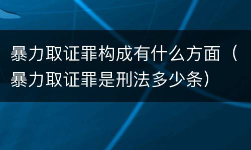暴力取证罪构成有什么方面（暴力取证罪是刑法多少条）