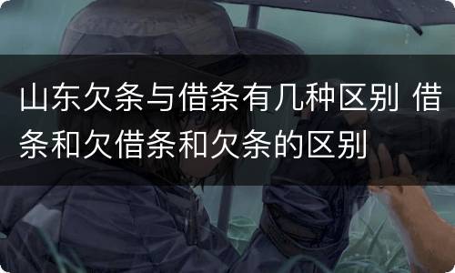 山东欠条与借条有几种区别 借条和欠借条和欠条的区别