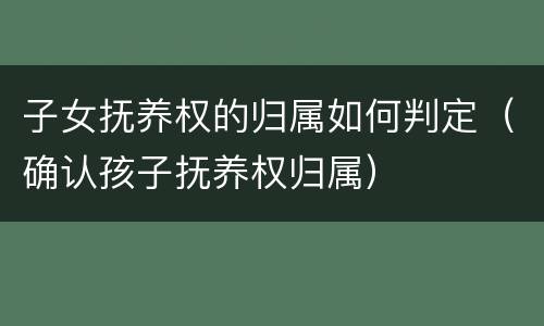 子女抚养权的归属如何判定（确认孩子抚养权归属）