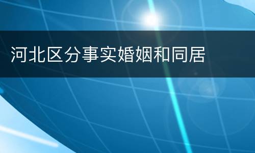 河北区分事实婚姻和同居