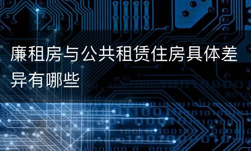 廉租房与公共租赁住房具体差异有哪些