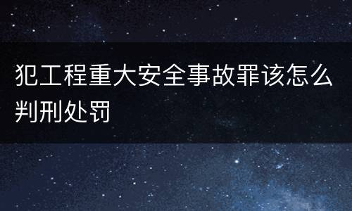 犯工程重大安全事故罪该怎么判刑处罚